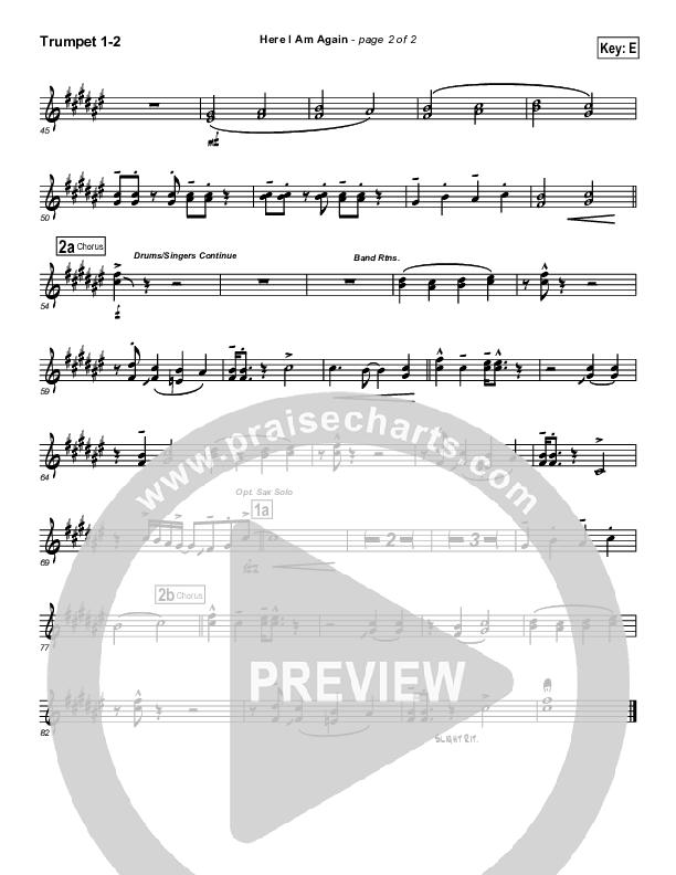 Here I Am Again Trumpet 1,2 (Tommy Walker)