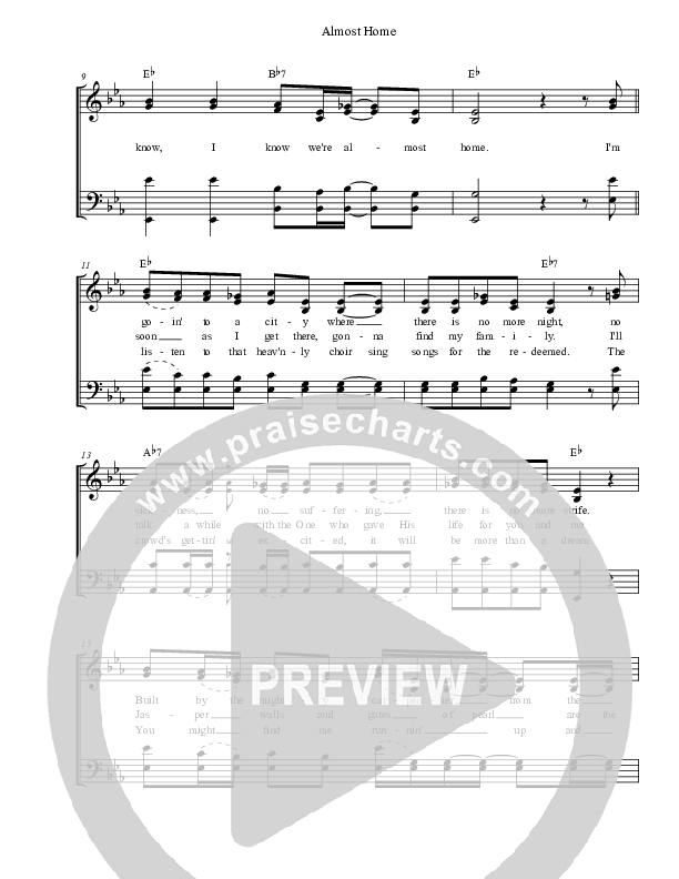 Almost Home Lead Sheet (SAT) (Triumphant Quartet)