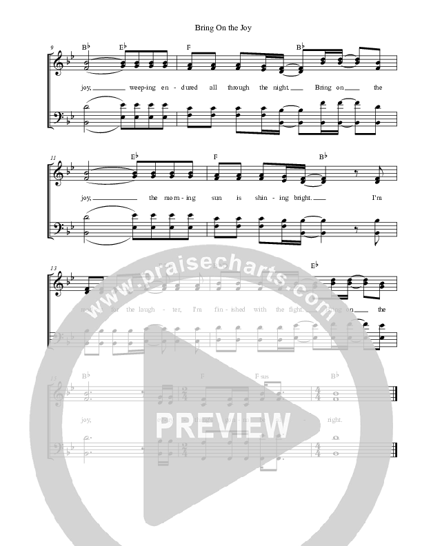 Bring On the Joy Lead & Piano (Tribute)