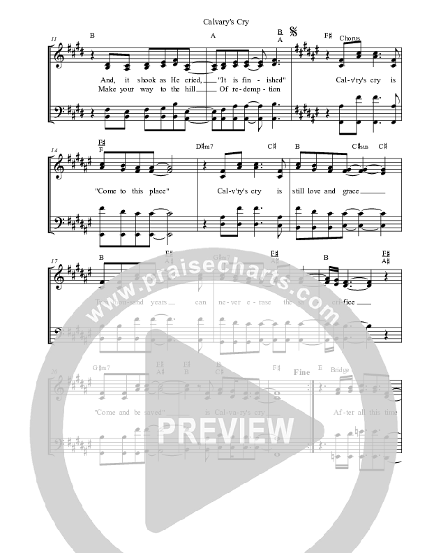Calvary's Cry Lead & Piano (Brian Free & Assurance)