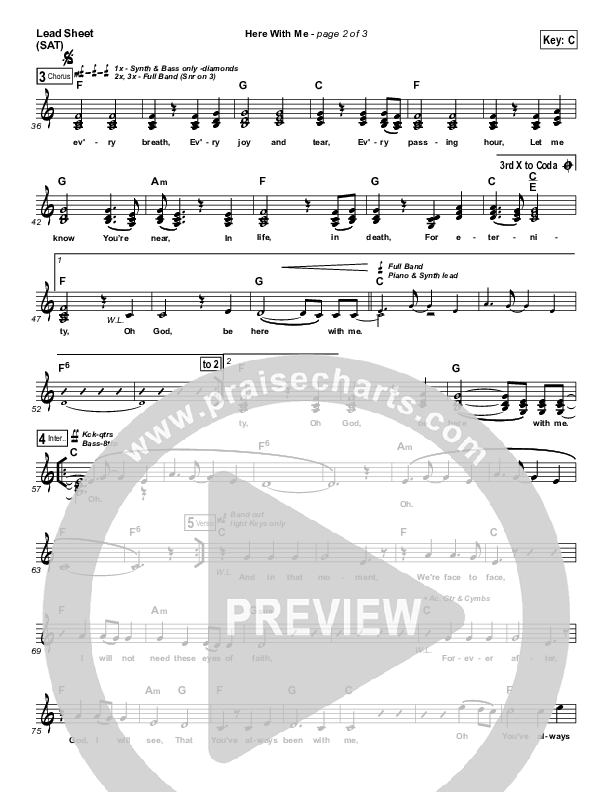 Here With Me Lead Sheet (SAT) (Tim Hughes)