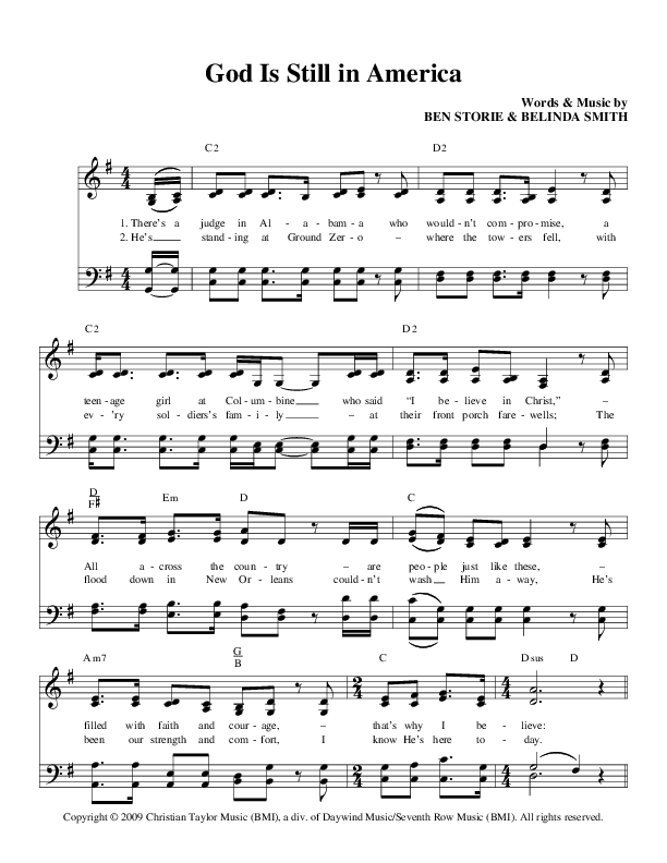 God Is Still In America Lead & Piano (Legacy Five)