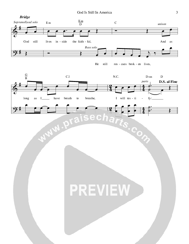 God Is Still In America Lead & Piano (Legacy Five)