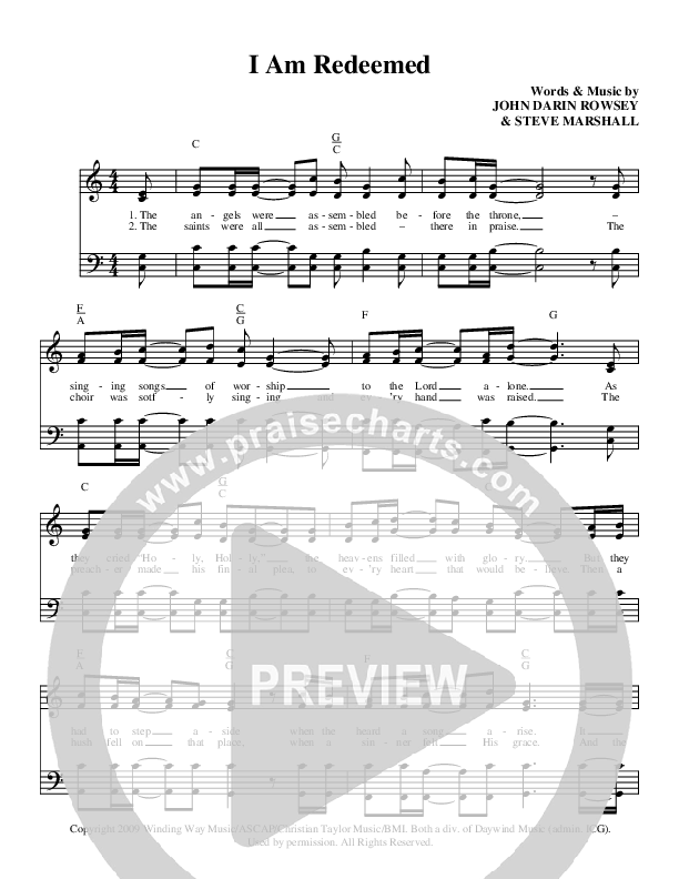 I Am Redeemed Lead & Piano (Brian Free & Assurance)