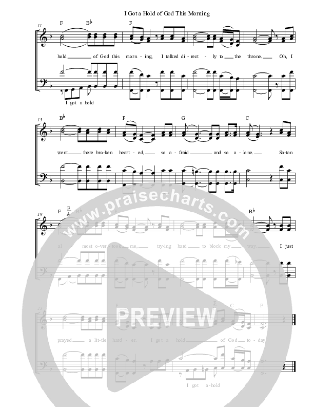 I Got Ahold Of God This Morning Lead Sheet (SAT) (The Perrys)