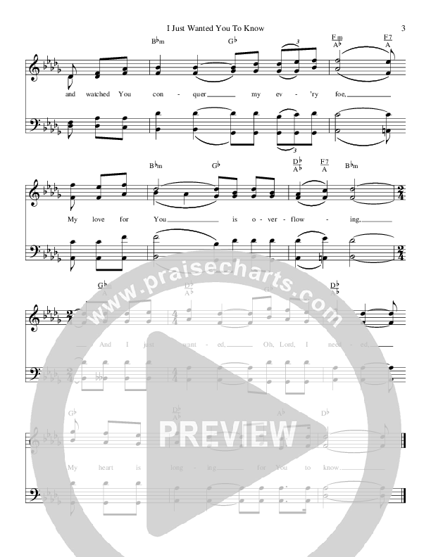 I Just Wanted You To Know Lead Sheet (SAT) (Kim Hopper)