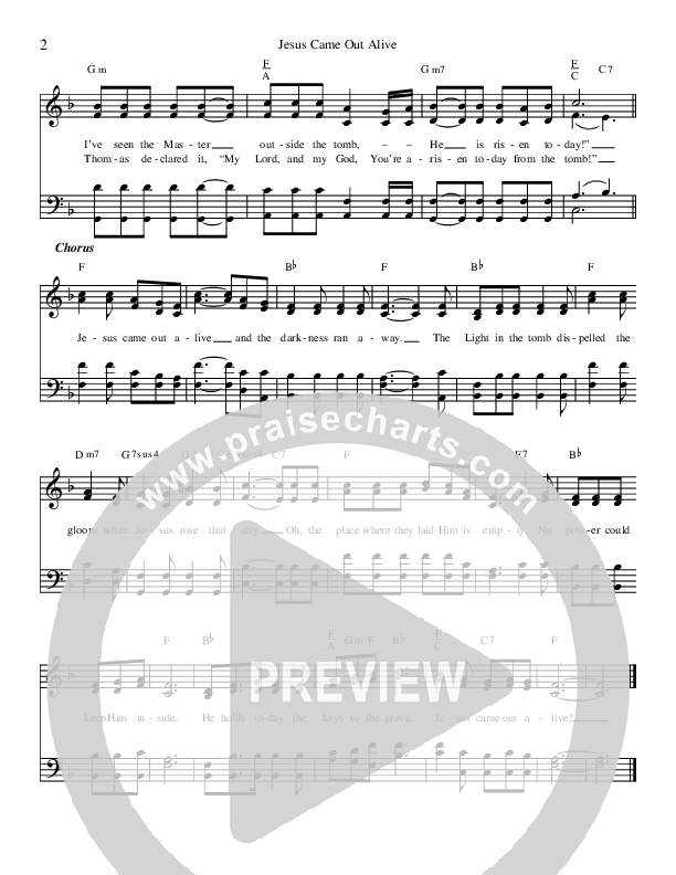 Jesus Came Out Alive Lead & Piano (Brian Free & Assurance)