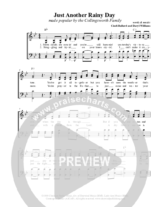 Just Another Rainy Day Lead & Piano (Collingsworth)