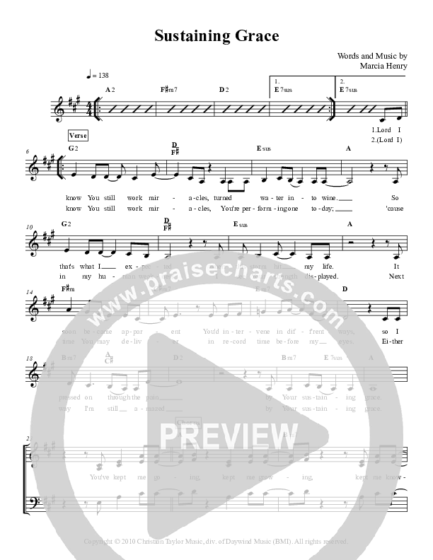 Sustaining Grace Lead & Piano (Karen Peck & New River)