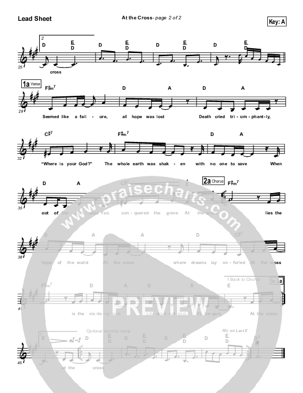 At The Cross Lead Sheet (LaMar Boschman / Susan Gray)