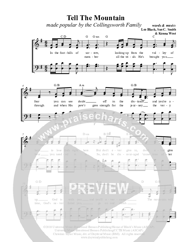 Tell The Mountain Lead & Piano (Collingsworth)