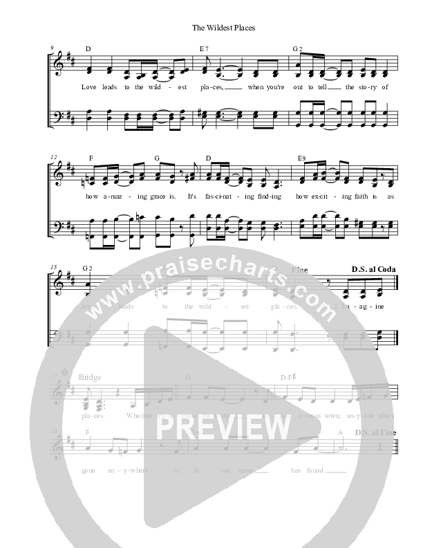 The Wildest Places Lead & Piano (Lauren Talley)