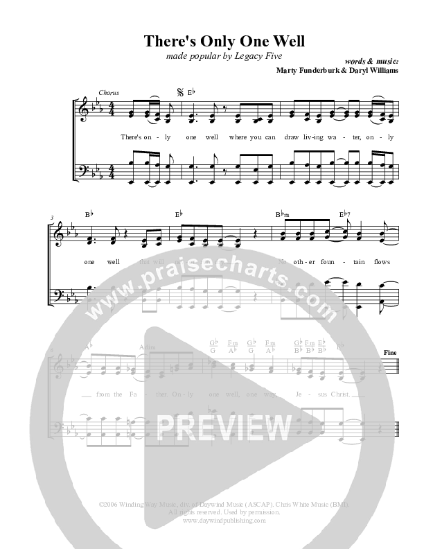 There's Only One Well Lead Sheet (SAT) (Legacy Five)