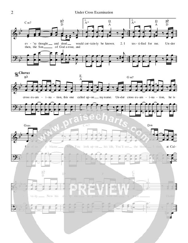 Under Cross Examination Lead & Piano (Brian Free & Assurance)