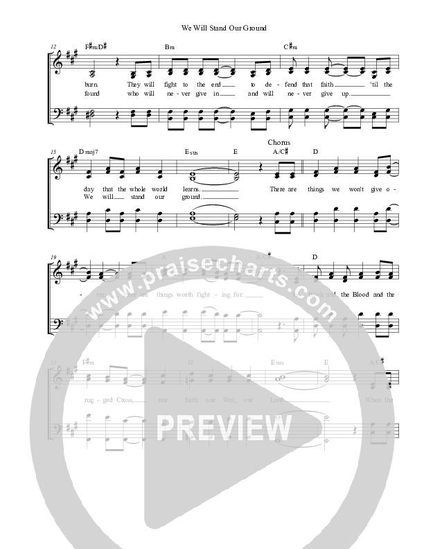 We Will Stand Our Ground Choir Sheet (SATB) (Kingdom Heirs)