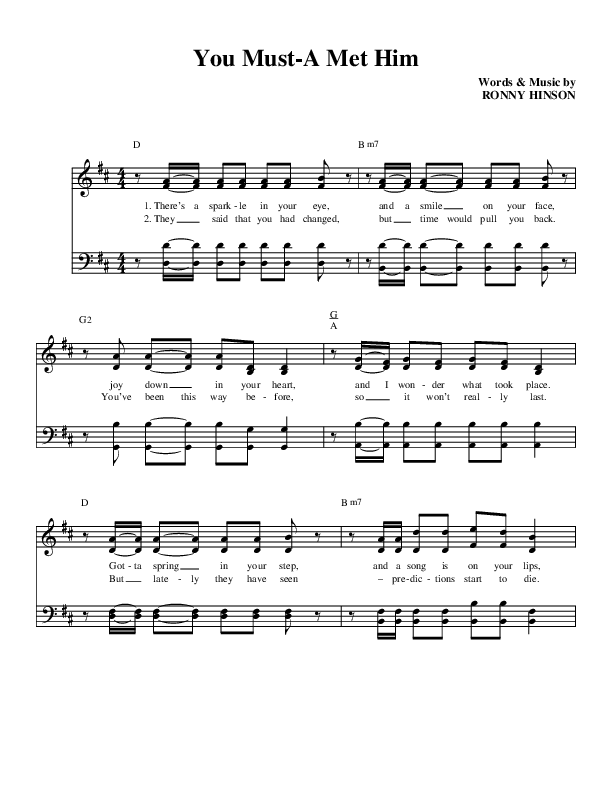 You Must Have Met Him Lead Sheet (SAT) (Brian Free & Assurance)