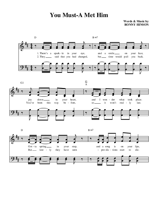 You Must Have Met Him Lead & Piano (Brian Free & Assurance)