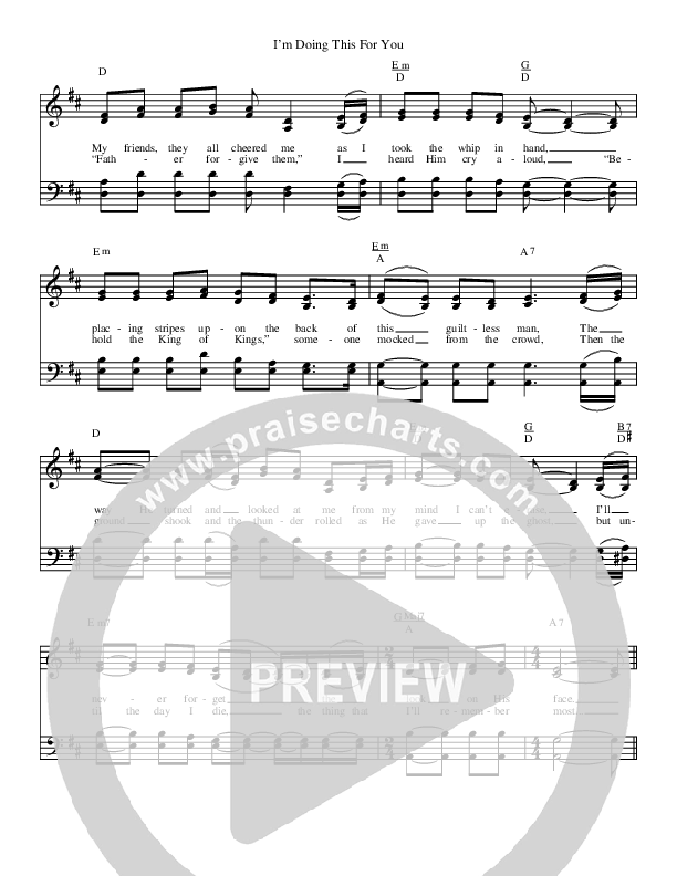 I'm Doing This For You Lead Sheet (SAT) (Brian Free & Assurance)