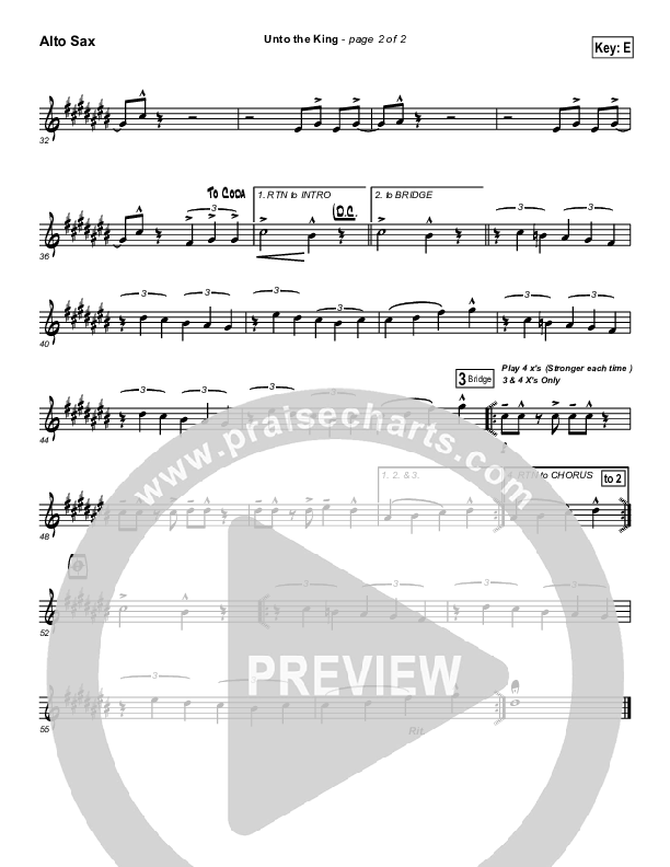 Unto The King Alto Sax (Tommy Walker)