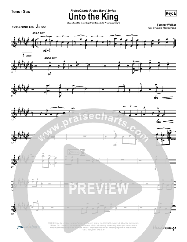 Unto The King Tenor Sax 2 (Tommy Walker)