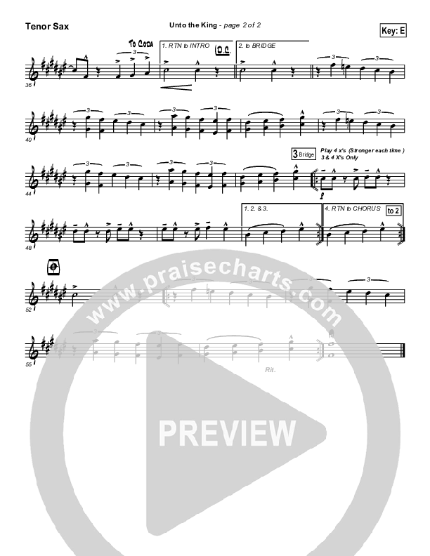 Unto The King Tenor Sax 2 (Tommy Walker)