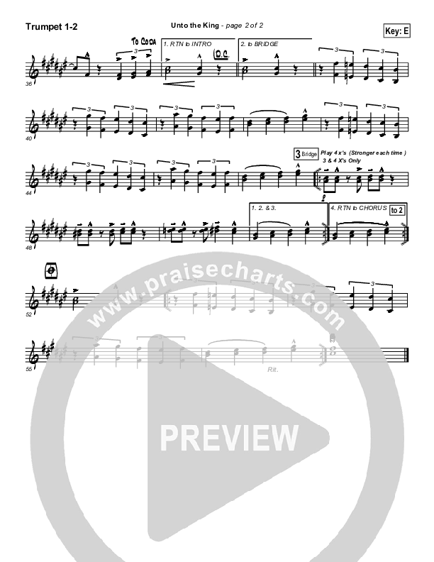 Unto The King Trumpet 1,2 (Tommy Walker)