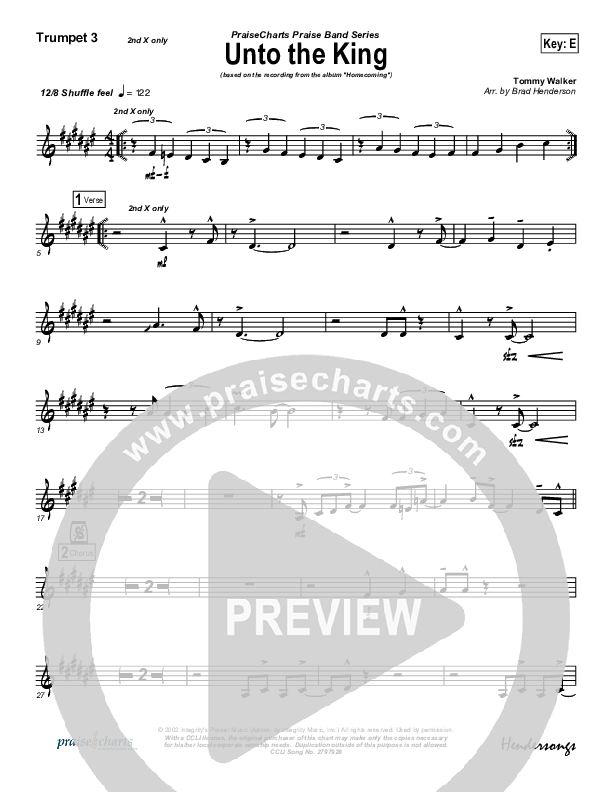 Unto The King Trumpet 3 (Tommy Walker)