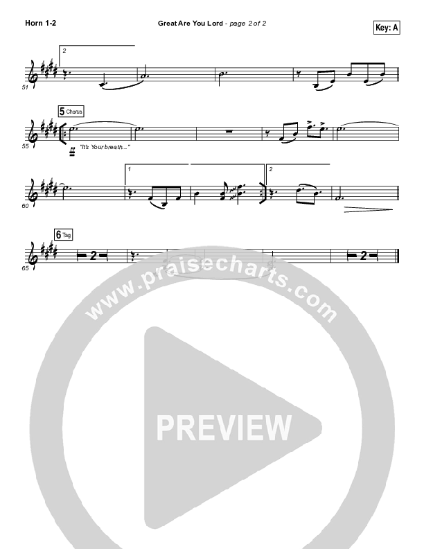 Great Are You Lord Brass Pack (One Sonic Society)