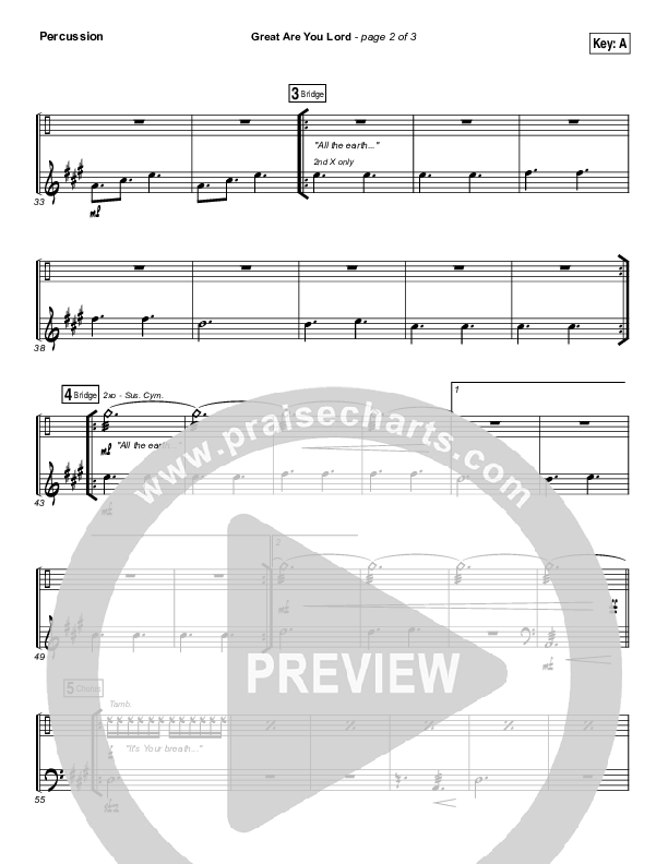 Great Are You Lord Percussion (One Sonic Society)