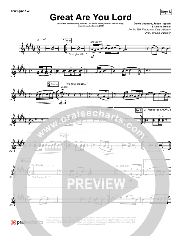 Great Are You Lord Brass Pack (One Sonic Society)