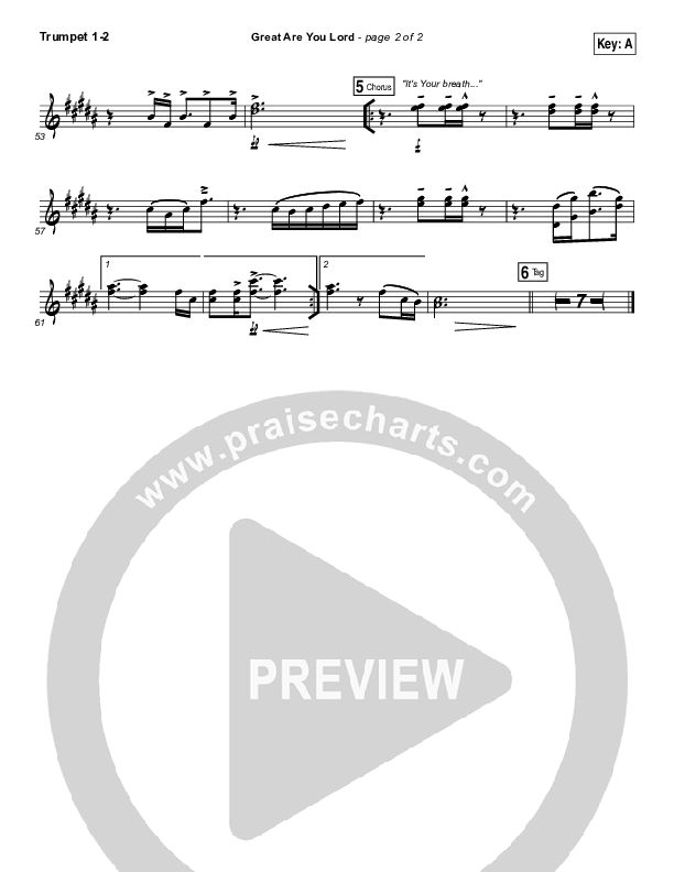 Great Are You Lord Trumpet 1,2 (One Sonic Society)