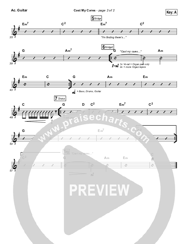 Cast My Cares Acoustic Guitar (Finding Favour)