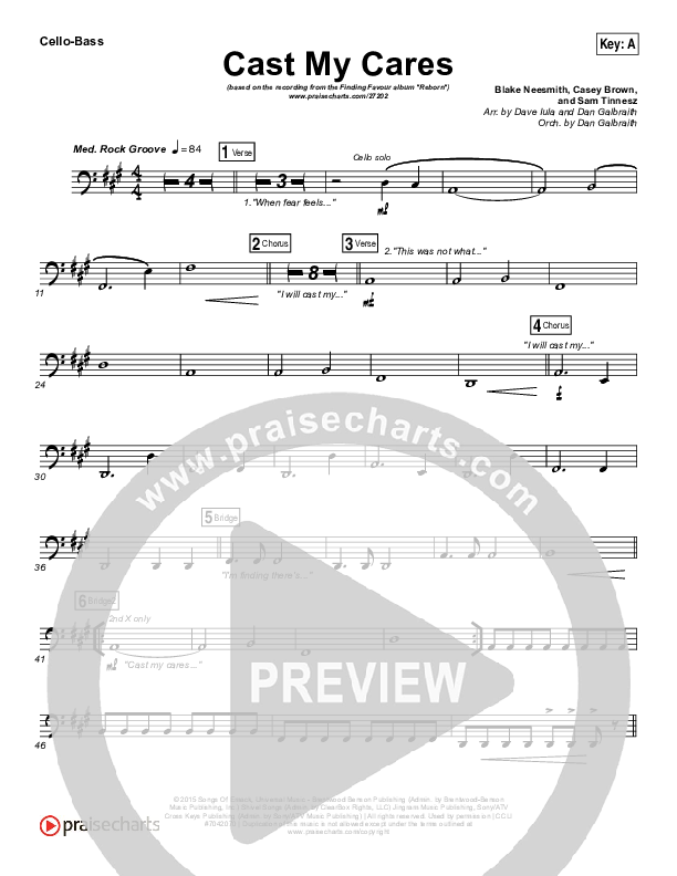 Cast My Cares Cello/Bass (Finding Favour)