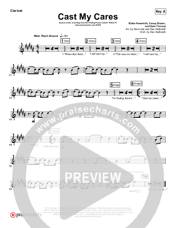 Cast My Cares Clarinet (Finding Favour)