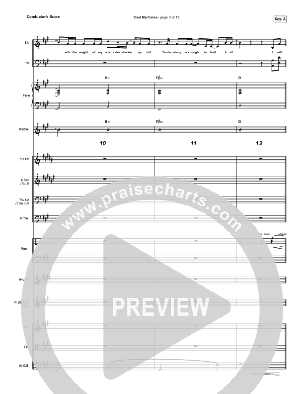 Cast My Cares Conductor's Score (Finding Favour)