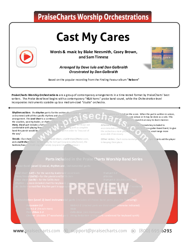 Cast My Cares Orchestration (Finding Favour)