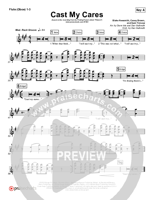 Cast My Cares Flute/Oboe 1/2/3 (Finding Favour)