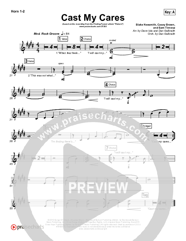 Cast My Cares French Horn 1/2 (Finding Favour)