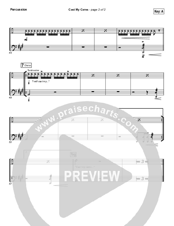 Cast My Cares Percussion (Finding Favour)