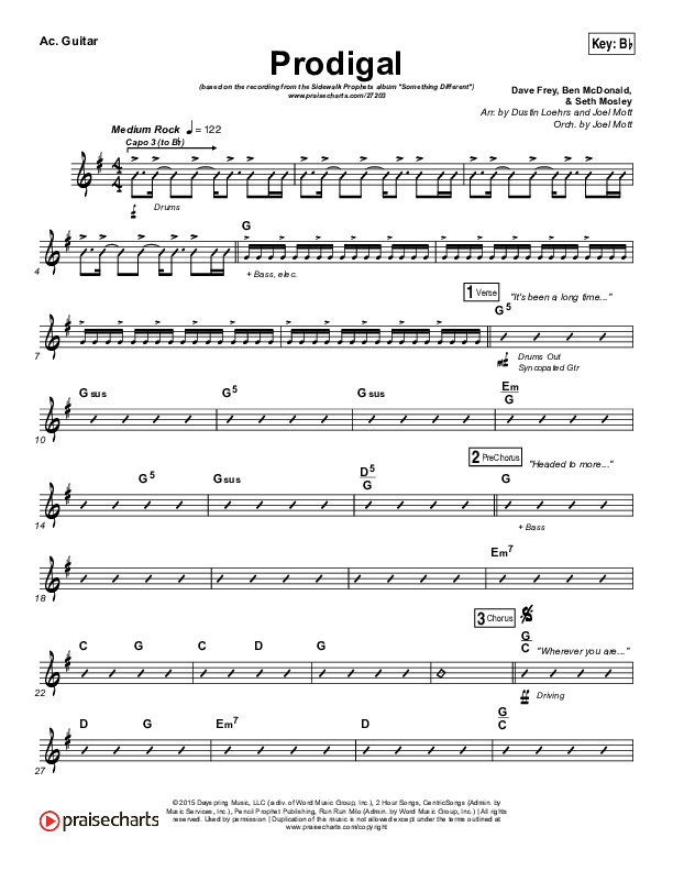 Prodigal Acoustic Guitar (Sidewalk Prophets)