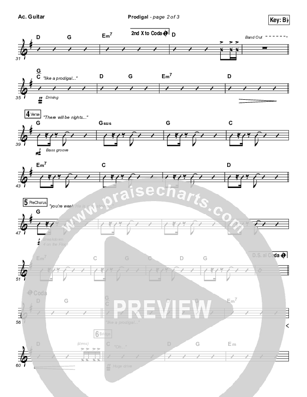 Prodigal Acoustic Guitar (Sidewalk Prophets)