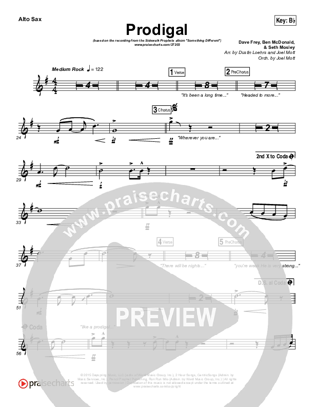 Prodigal Alto Sax (Sidewalk Prophets)