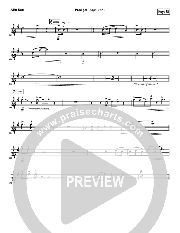 Prodigal Alto Sax (Sidewalk Prophets)