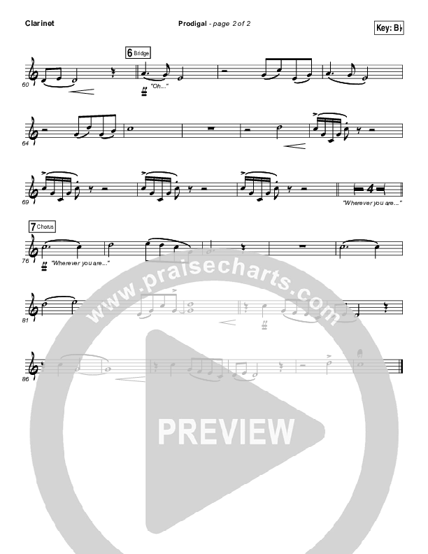 Prodigal Clarinet (Sidewalk Prophets)