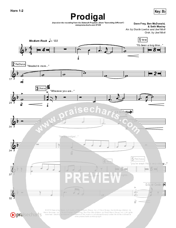 Prodigal Brass Pack (Sidewalk Prophets)