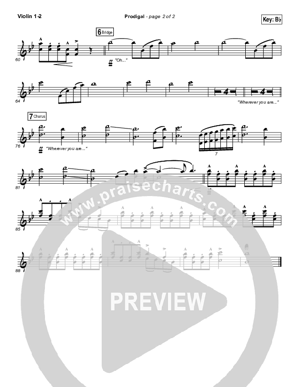 Prodigal Violin 1/2 (Sidewalk Prophets)