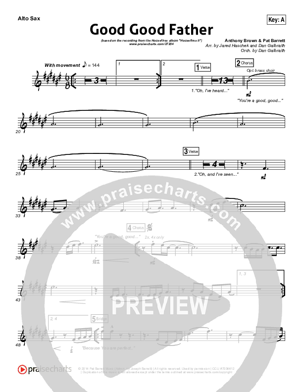 Good Good Father Alto Sax (Housefires)