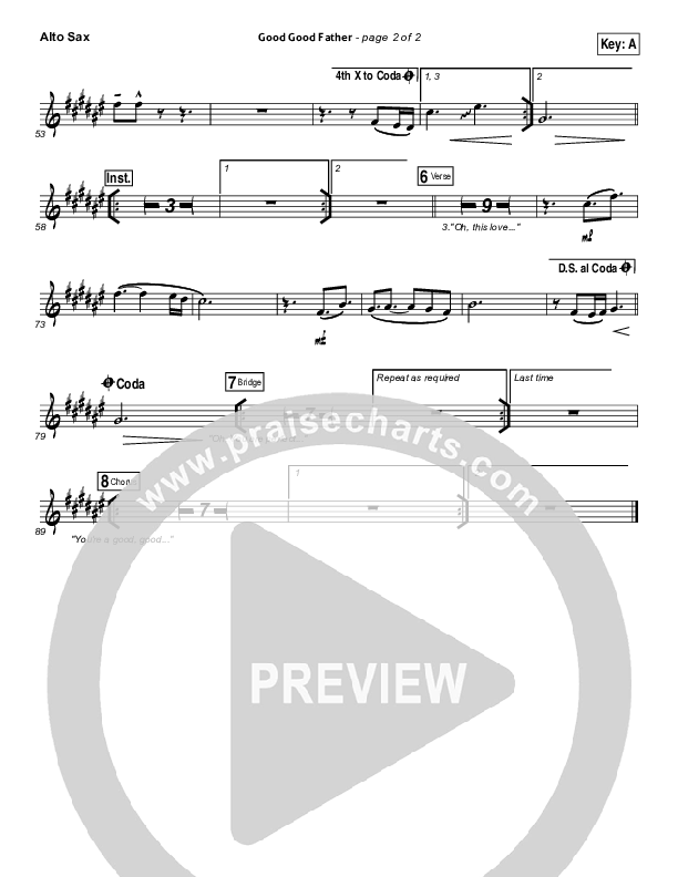 Good Good Father Alto Sax (Housefires)