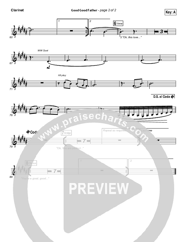 Good Good Father Clarinet (Housefires)