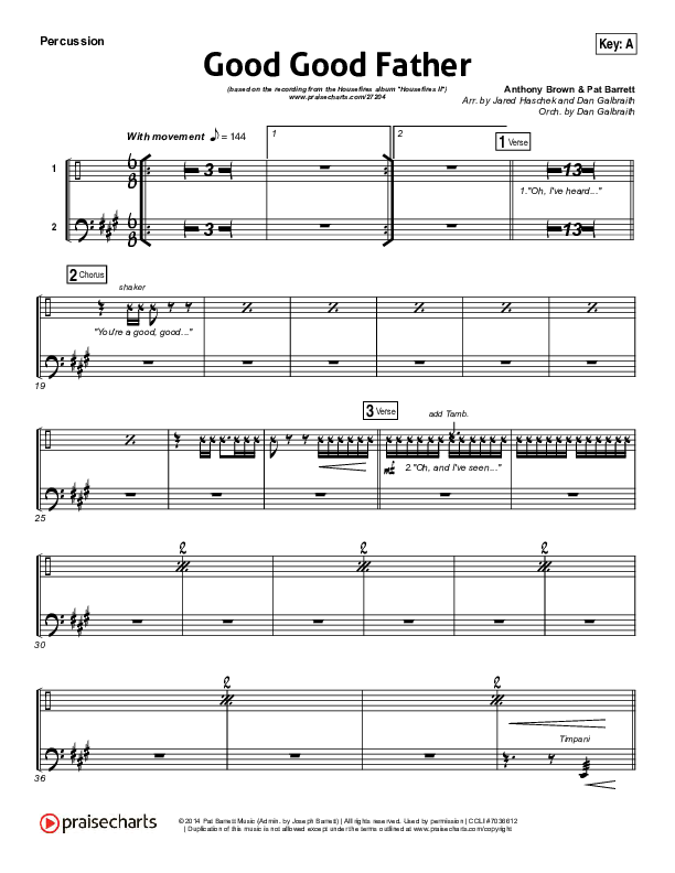 Good Good Father Percussion (Housefires)